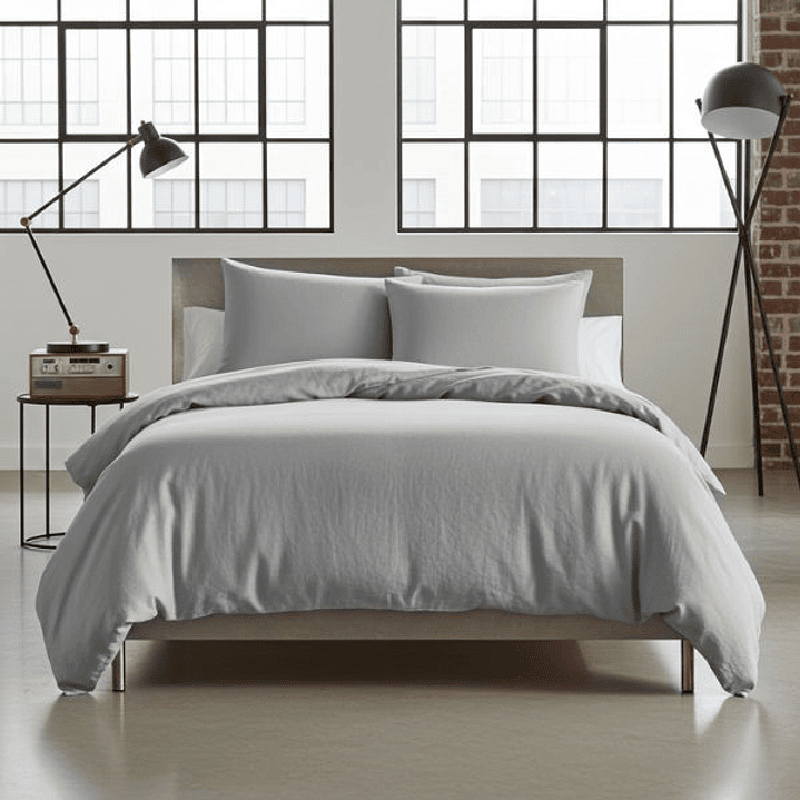 HOME LINGE PASSION Juego Nórdico Microfibra Gris Claro 3 Piezas Cama 200 4