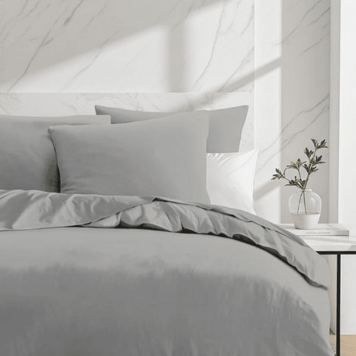 HOME LINGE PASSION Juego Nórdico Microfibra Gris Claro 3 Piezas Cama 200 5