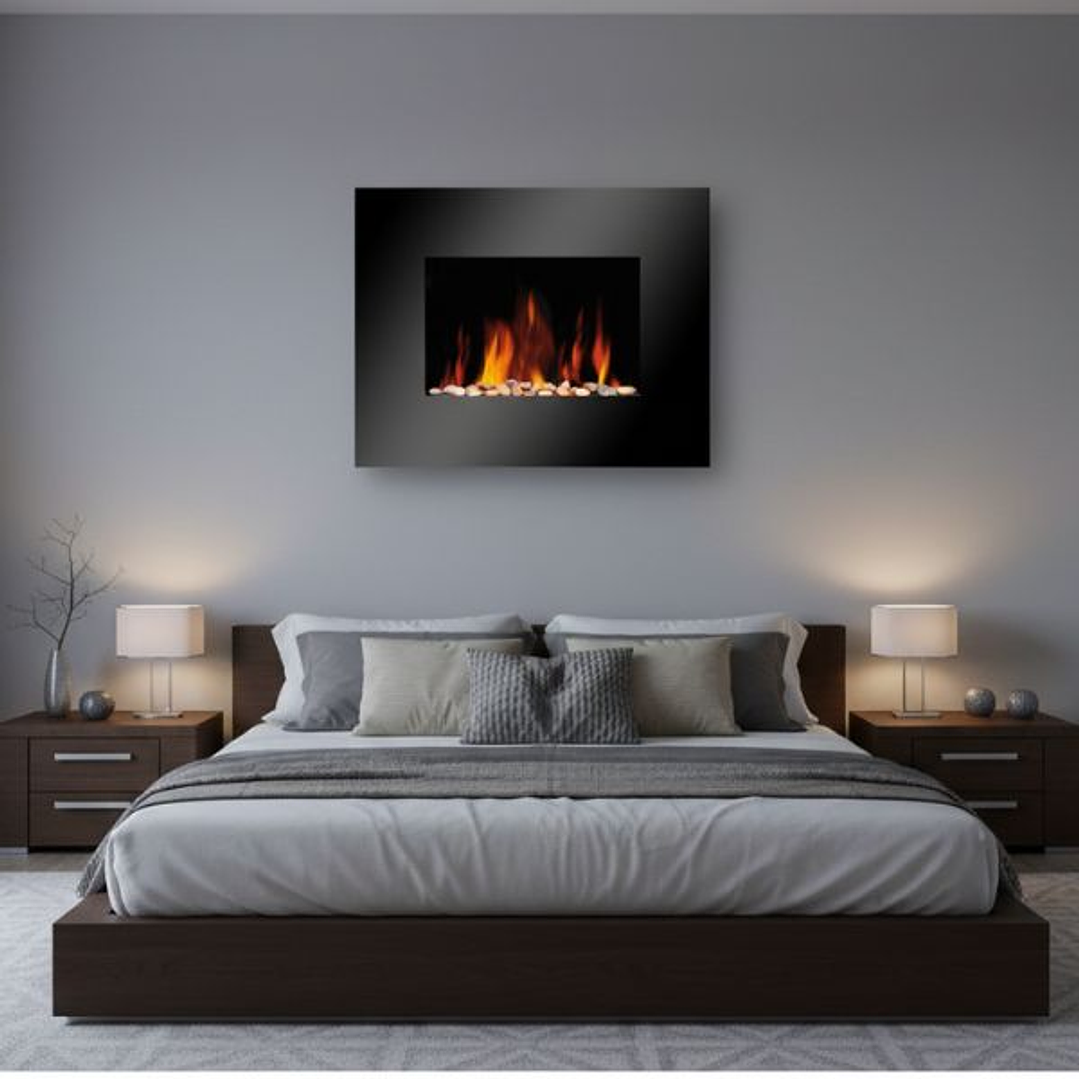 Chimenea Eléctrica MERCALOR 1800W Encastrable Pared 2