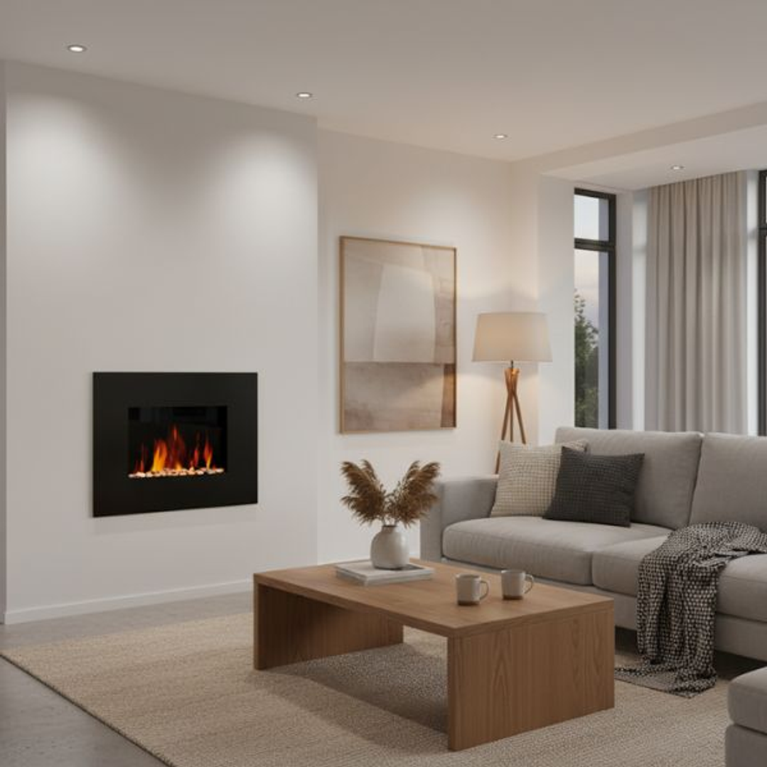 Chimenea Eléctrica MERCALOR 1800W Encastrable Pared 3