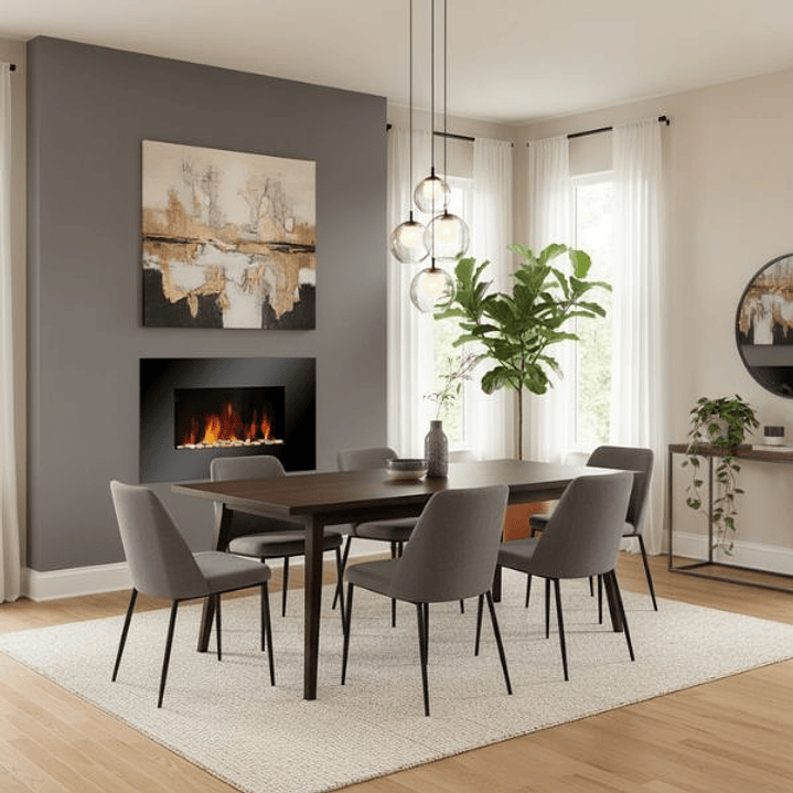 Chimenea Eléctrica MERCALOR 1800W Encastrable Pared 4