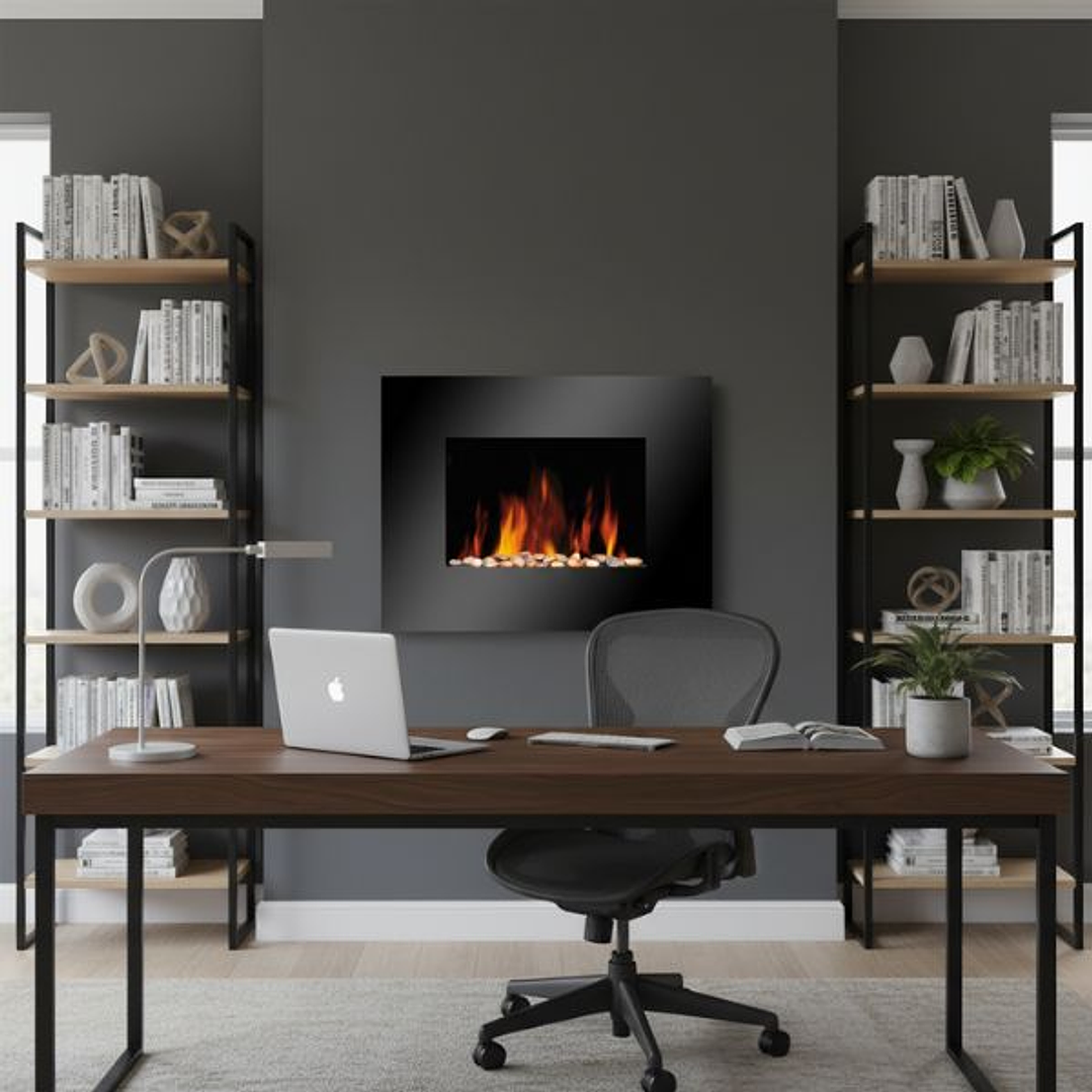 Chimenea Eléctrica MERCALOR 1800W Encastrable Pared 5