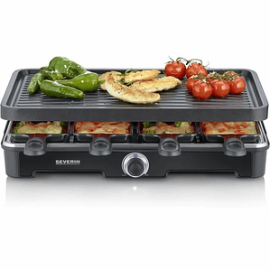 Raclette Severin RG9670 – Plancha Grill Antiadherente para 8 Comensales con 1400W