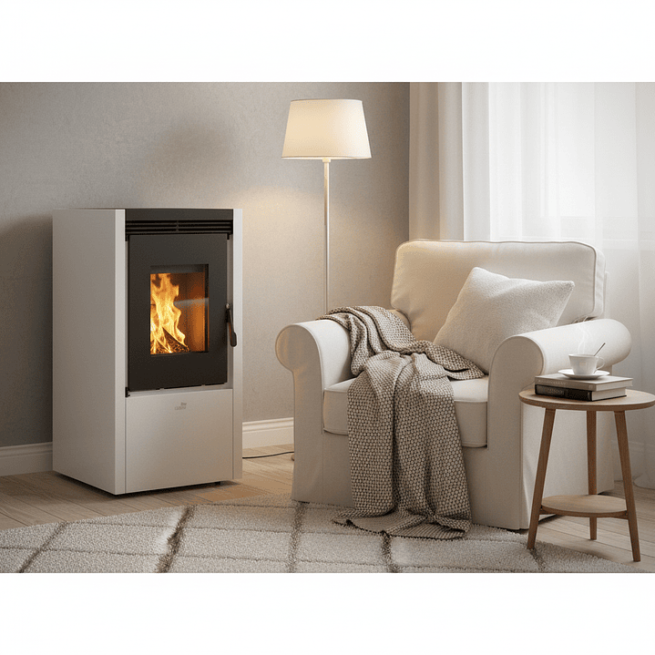 Estufa de Pellet Estanca COINTRA CESENA 7 kW Blanca 3