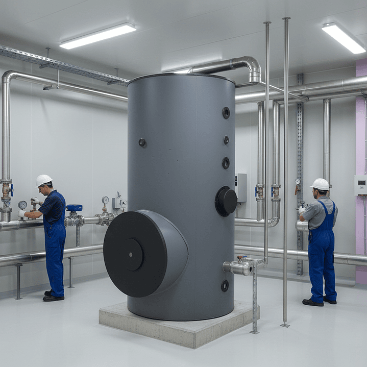 Depósito de Acumulación InoX 1000L – Acero Inoxidable Dúplex 2101 con Serpentín 316L 5