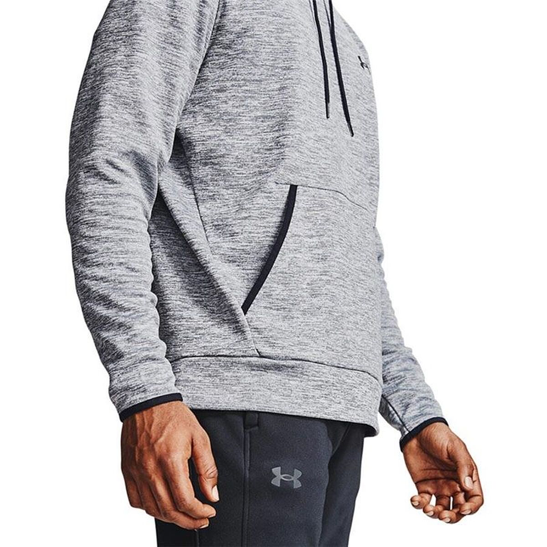 Sudadera Deportiva Hombre Under Armour Fleece Twist Gris Antracita con Capucha 4