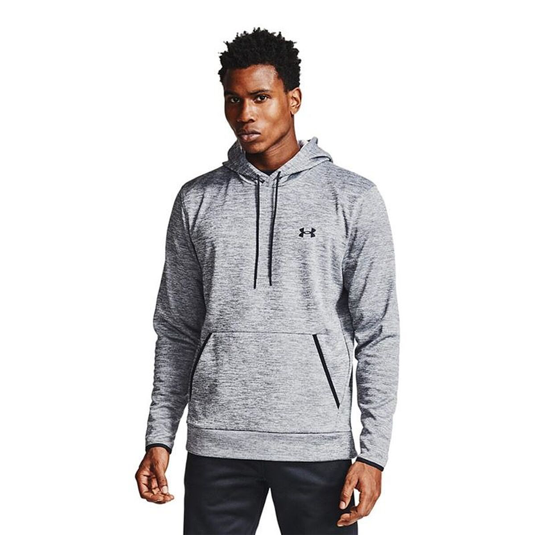 Sudadera Deportiva Hombre Under Armour Fleece Twist Gris Antracita con Capucha 7