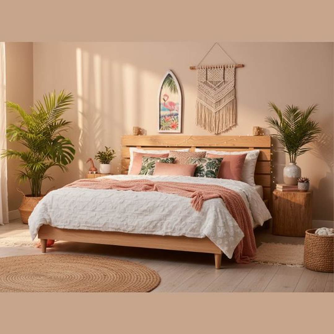 Decoración de Pared DKD Flamenco Rosa Tropical Madera 101 cm 4