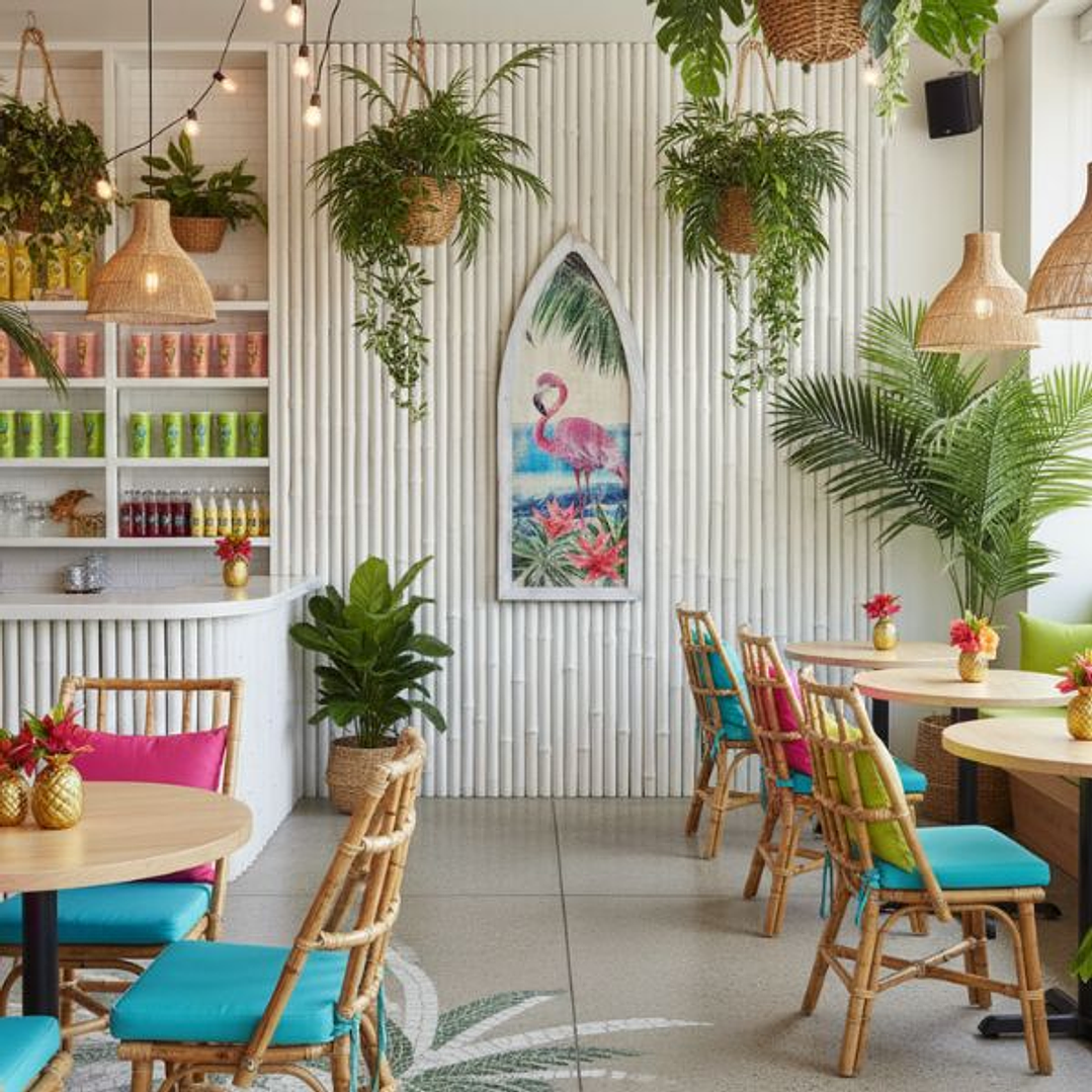 Decoración de Pared DKD Flamenco Rosa Tropical Madera 101 cm 5