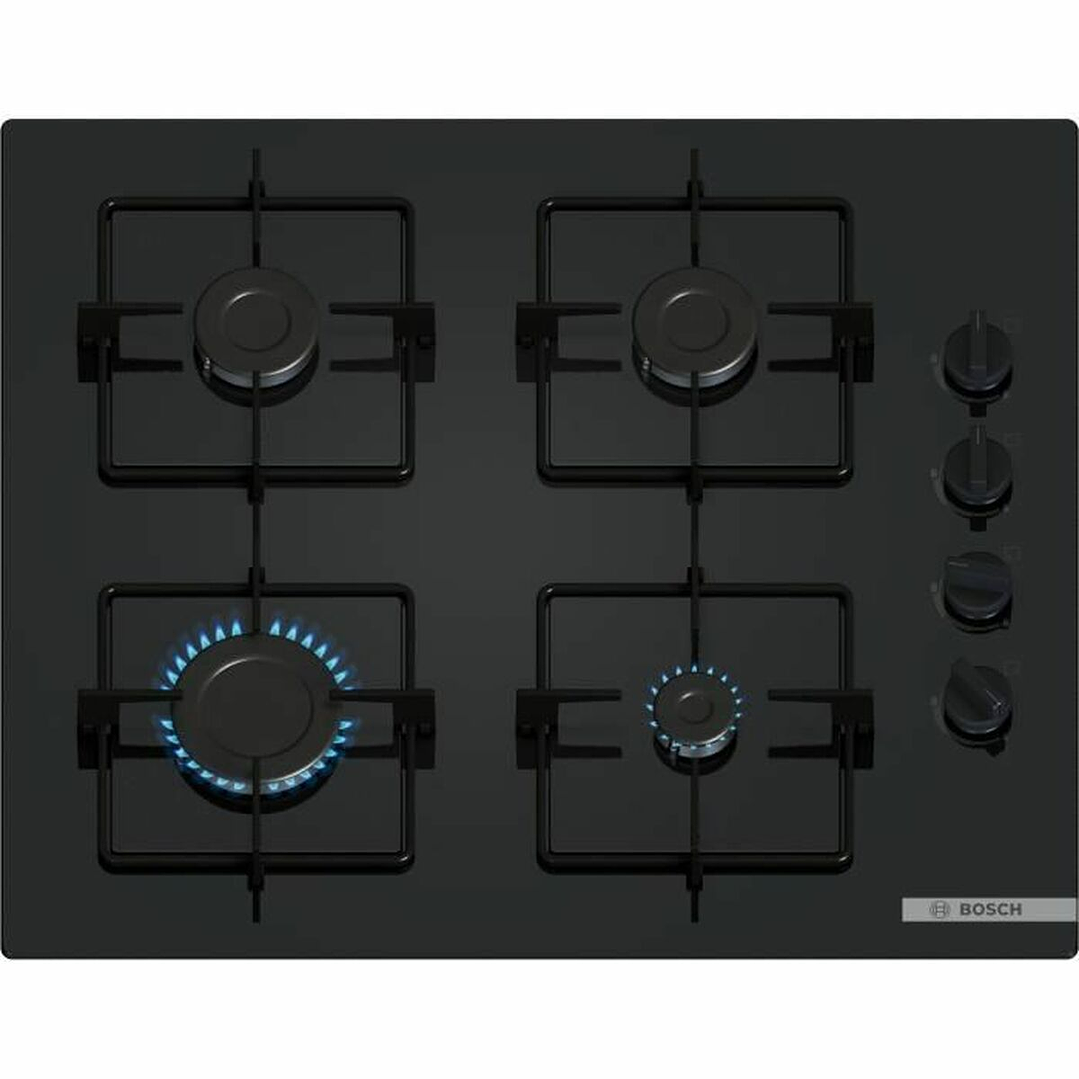 Placa de Gas 60 cm Cristal Negro Bosch Serie 2 – Elegancia y Precisión en tu Cocina 1