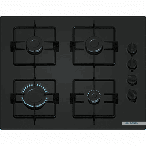 Placa de Gas 60 cm Cristal Negro Bosch Serie 2 – Elegancia y Precisión en tu Cocina