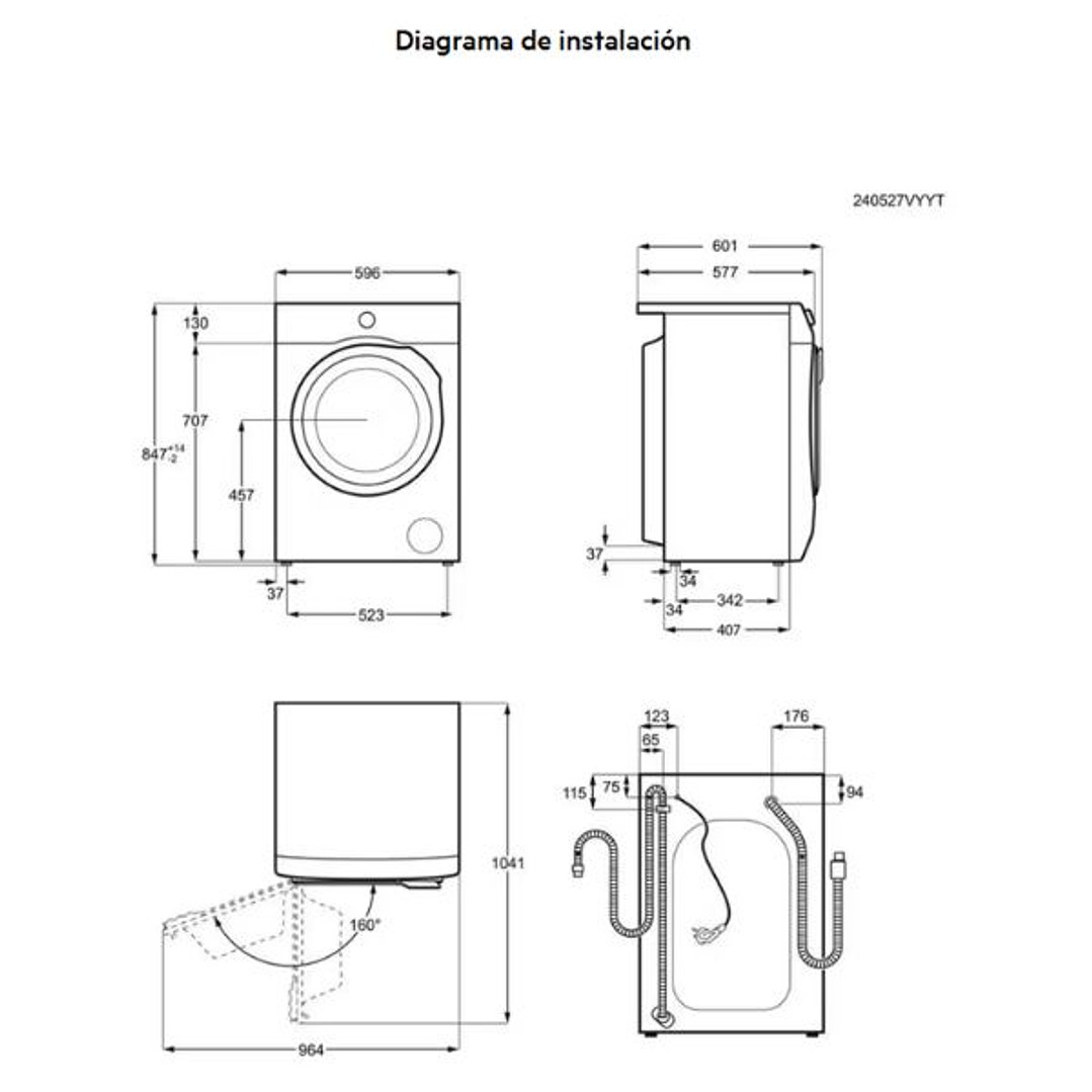 Lavadora AEG LFA6K8441C 8kg - Serie 6000 con ProSense, Tambor ProTex y Vapor Antialergias 6