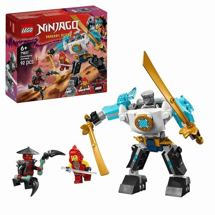 LEGO NINJAGO 71827 Meca de Zane — Robot Ninja de Combate con Espadas y Personajes 1