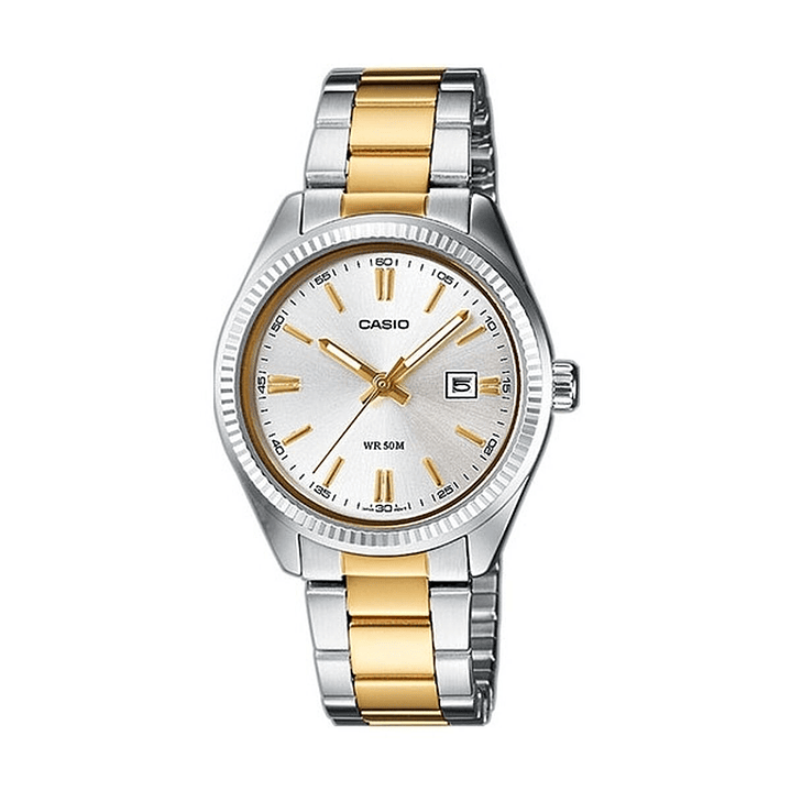 Reloj Casio Mujer LTP‑1302PSG‑7AVEG – Acero Bicolor, Cuarzo Preciso y Resistencia 5 ATM 1