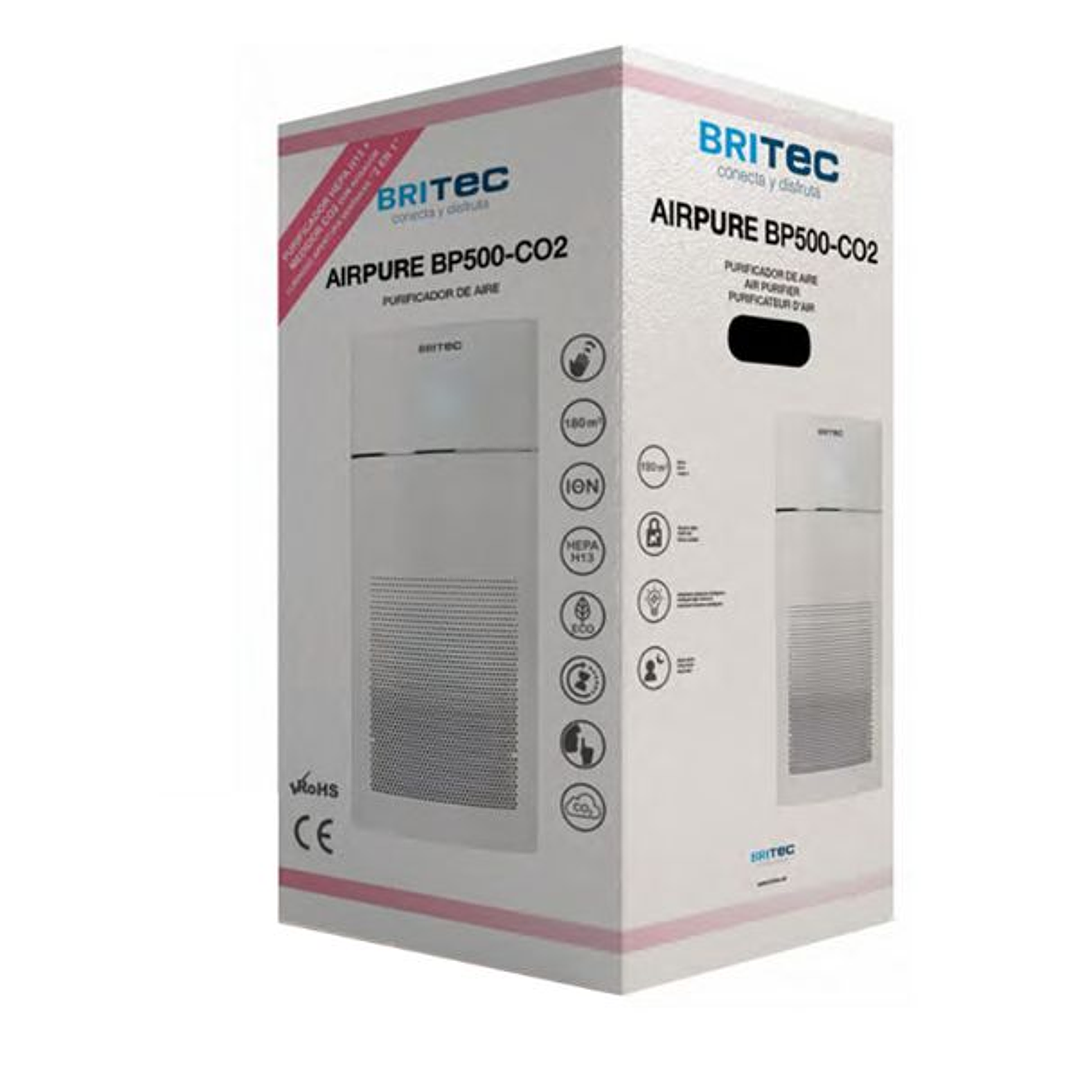 Purificador de Aire BRITEC AIRPURE BP500‑CO2 – HEPA H13, Sensor CO₂ y Control Inteligente 180 m² 5