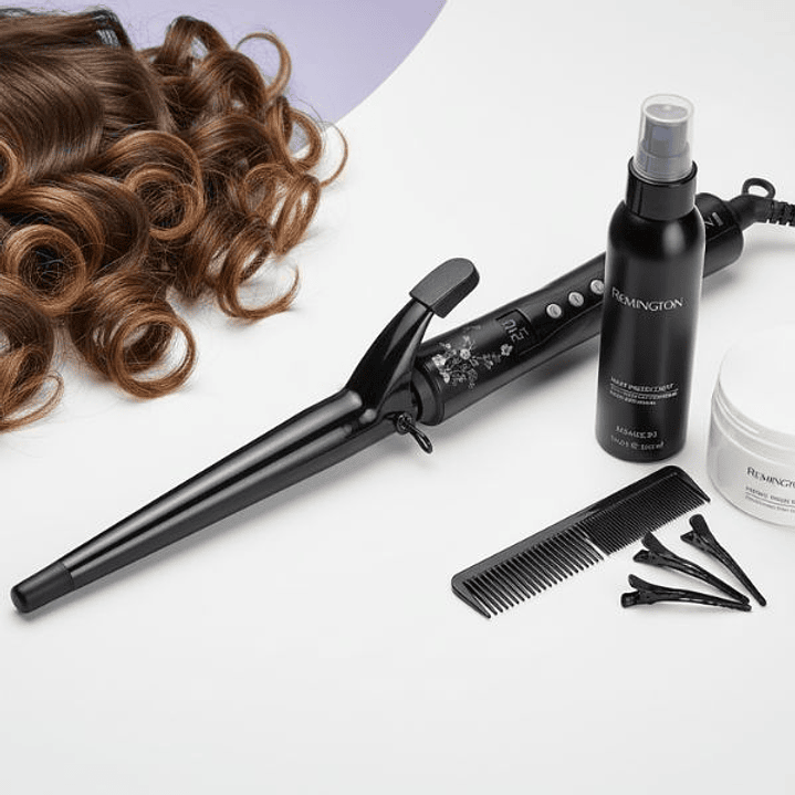 Rizador de Pelo Remington CI95 Pearl Cónico Profesional 210°C con Pantalla Digital 3