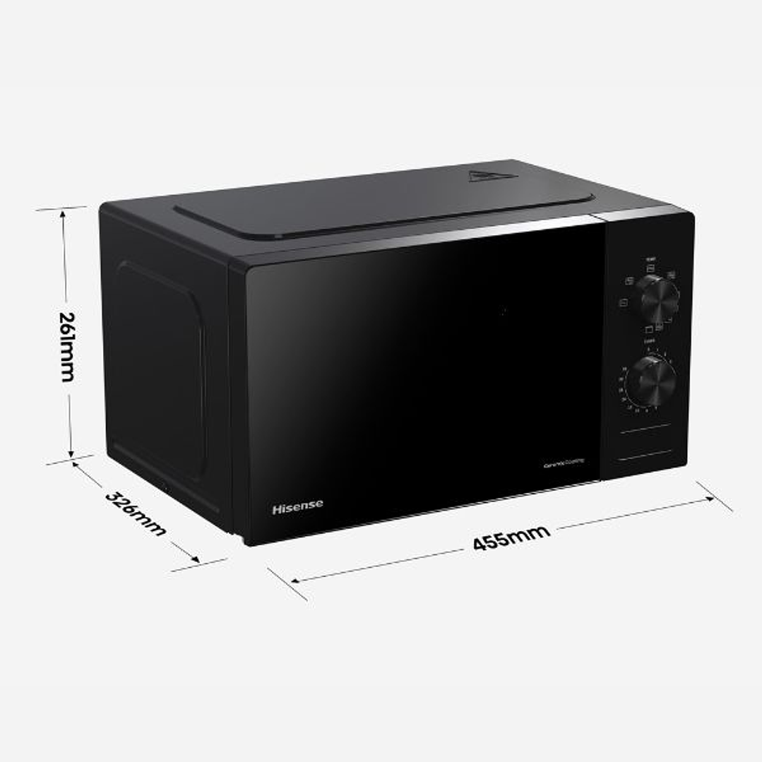 Microondas Hisense H20MOBP1G 20L con Grill 1000W – Microondas Compacto 700W Negro con 5 Niveles de Potencia 8