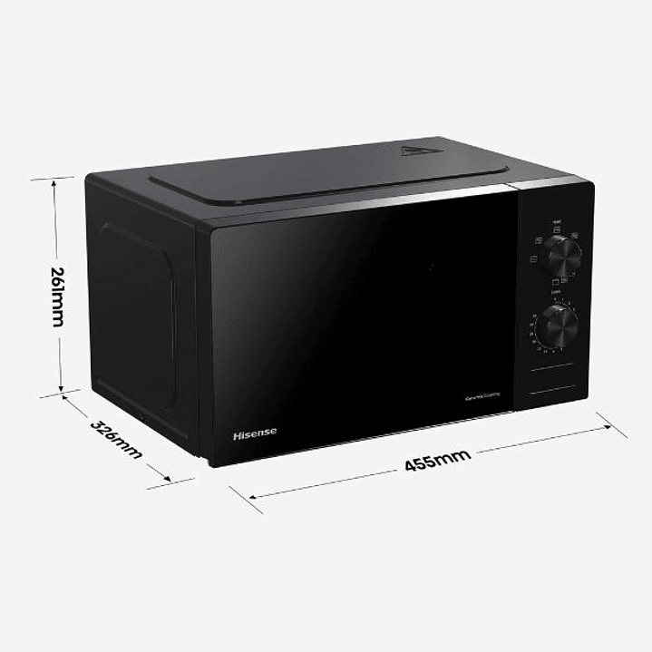 Microondas Hisense H20MOBP1G 20L con Grill 1000W – Microondas Compacto 700W Negro con 5 Niveles de Potencia 8