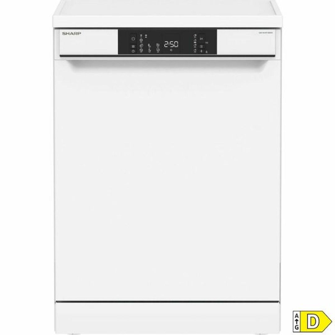 Lavavajillas Sharp QWNA1FF49DWES Blanco 60 cm – 14 Servicios, 7 Programas y Pantalla Táctil 1