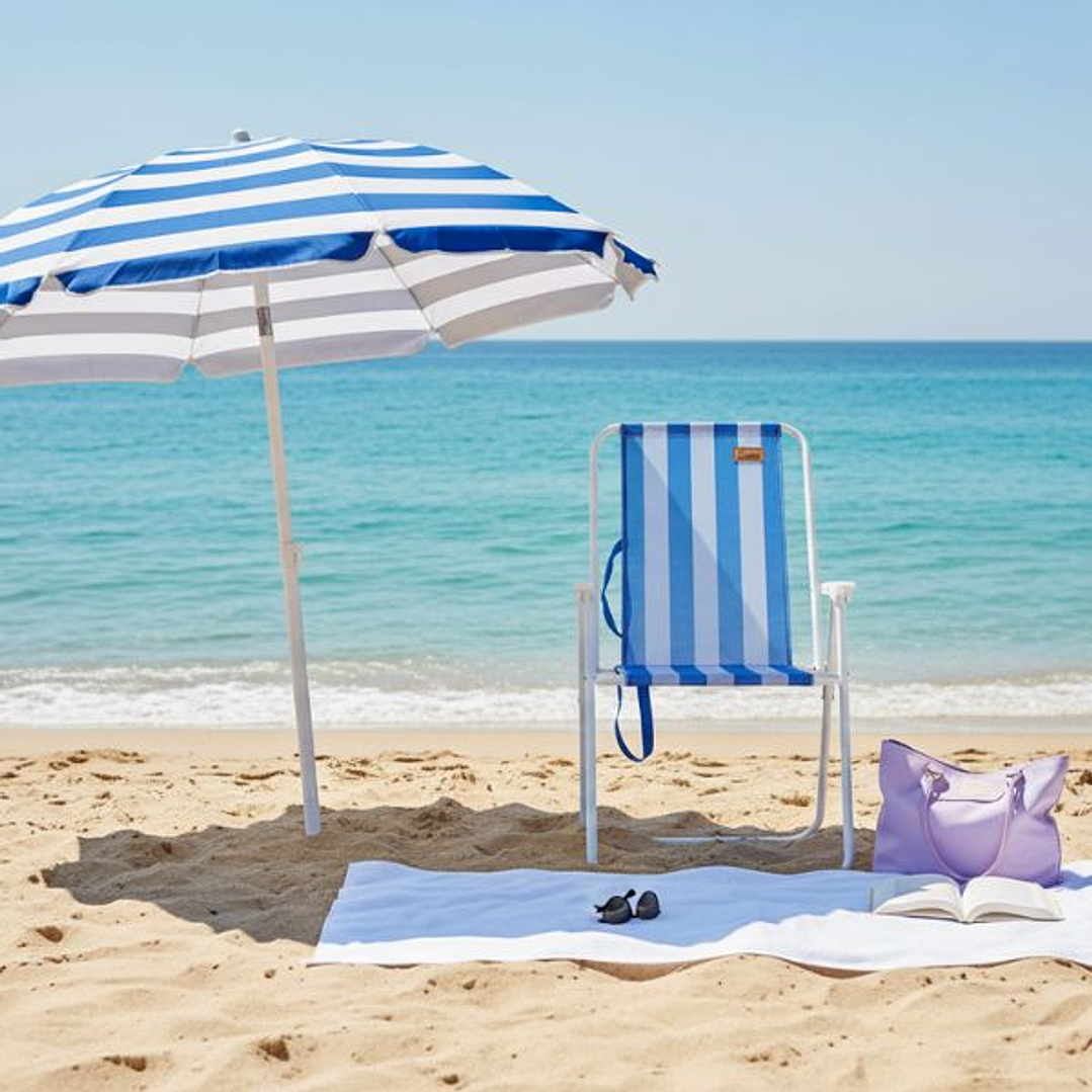 Ociotrends Silla de Playa Azul 53 x 44 x 88 cm | Silla Portátil Ligera para Exterior 3