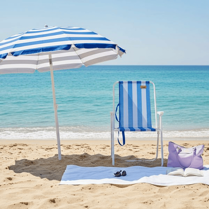 Ociotrends Silla de Playa Azul 53 x 44 x 88 cm | Silla Portátil Ligera para Exterior 3