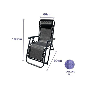 Silla Exterior Plegable Marbueno Negra 90x108x66 cm | Silla Portátil Camping