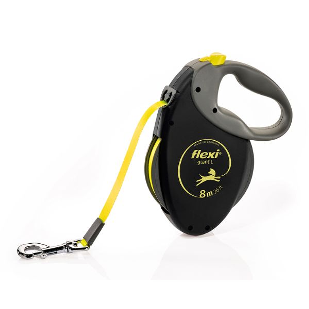 Correa Retráctil Flexi Giant L Neón 8m para Perros Fuertes (Hasta 50kg) 1
