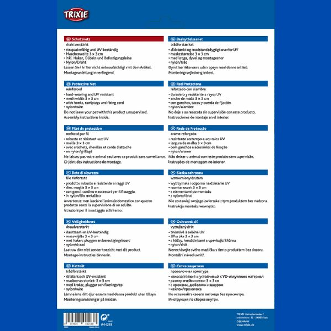 Red de Protección Trixie 4x3m - Adaptable y Fácil de Instalar para Balcones y Terrazas 5