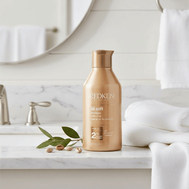 Champú Hidratante Redken All Soft 1L - Suavidad Intensa con Aceite de Argán para Cabello Seco 2