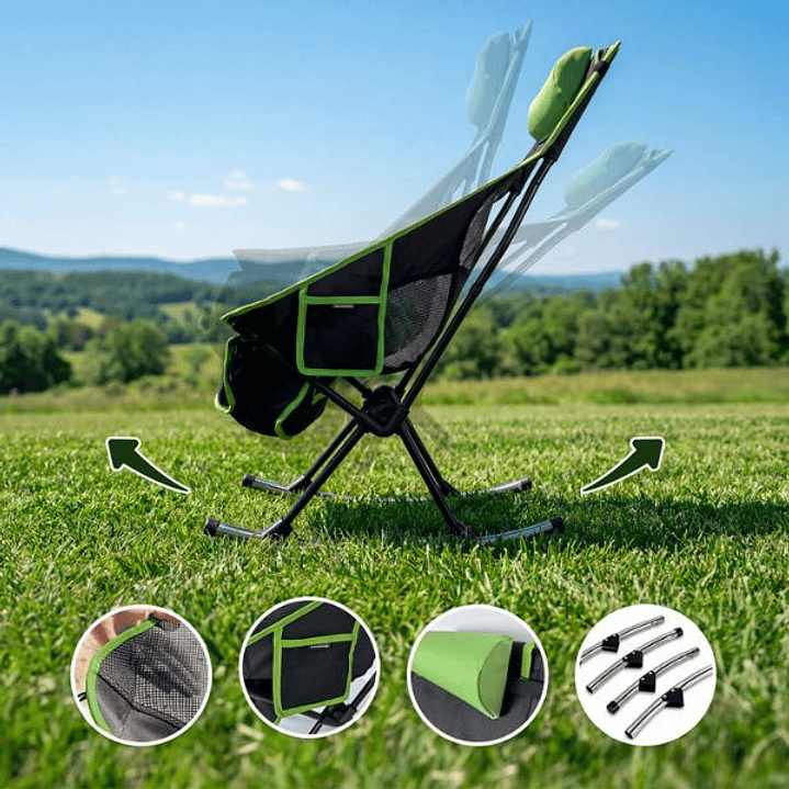 Silla Mecedora Plegable Trillow InnovaGoods - Confort Ergonómico y Relax 2 en 1 para tu Hogar 6