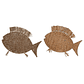 Decoración Mediterránea Home ESPRIT | Pez Natural 63cm | Ambiente Costero | Pack 2 - Miniatura 1