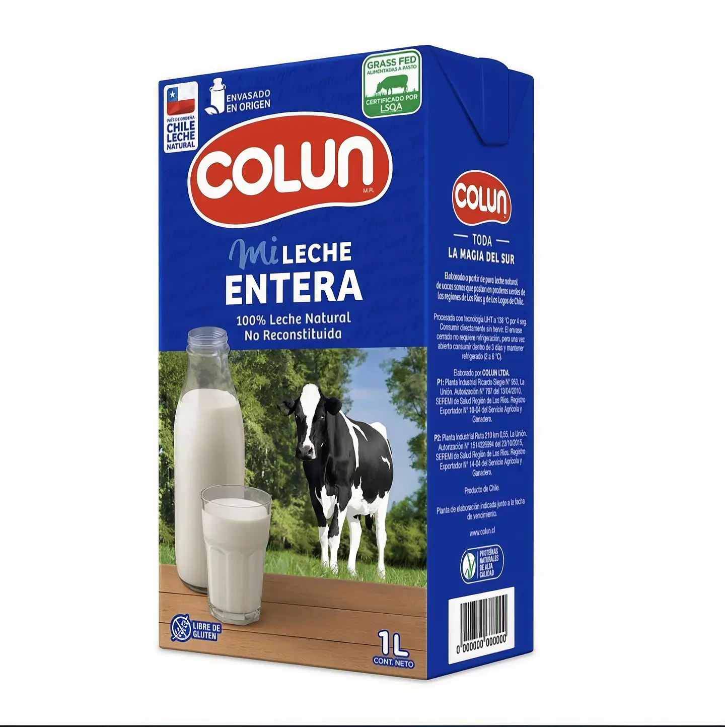 Leche Entera Natural Colun 1L 1