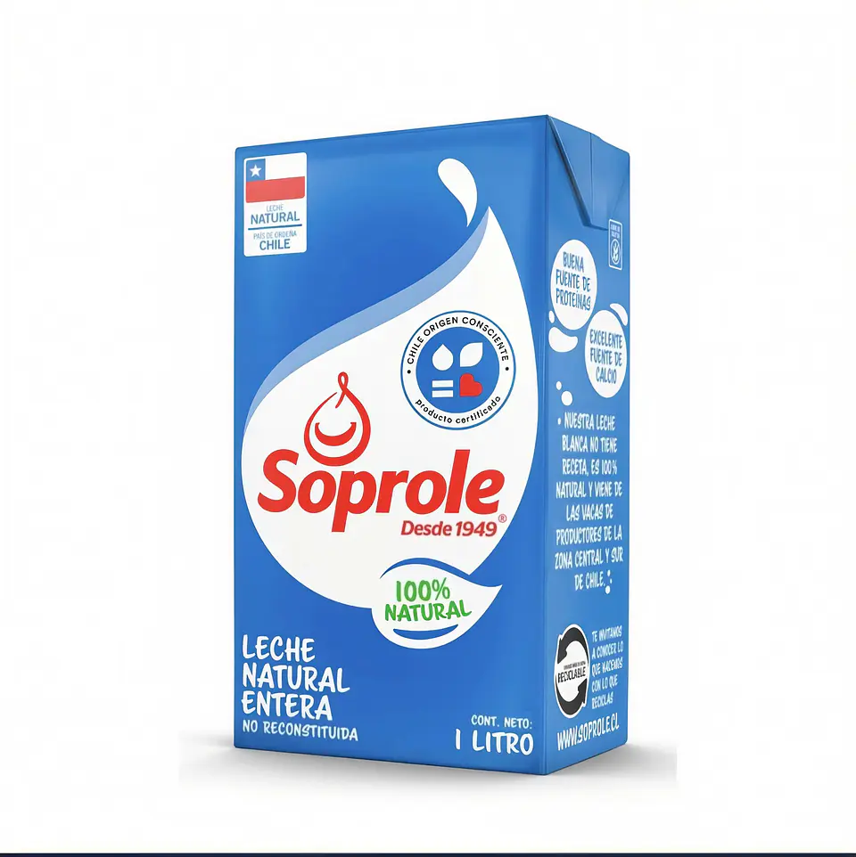 Leche Entera Natural Soprole 1L 1