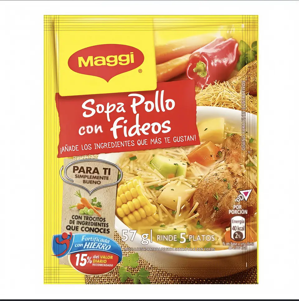 Sopa Maggi de Pollo Fideos 57g  1