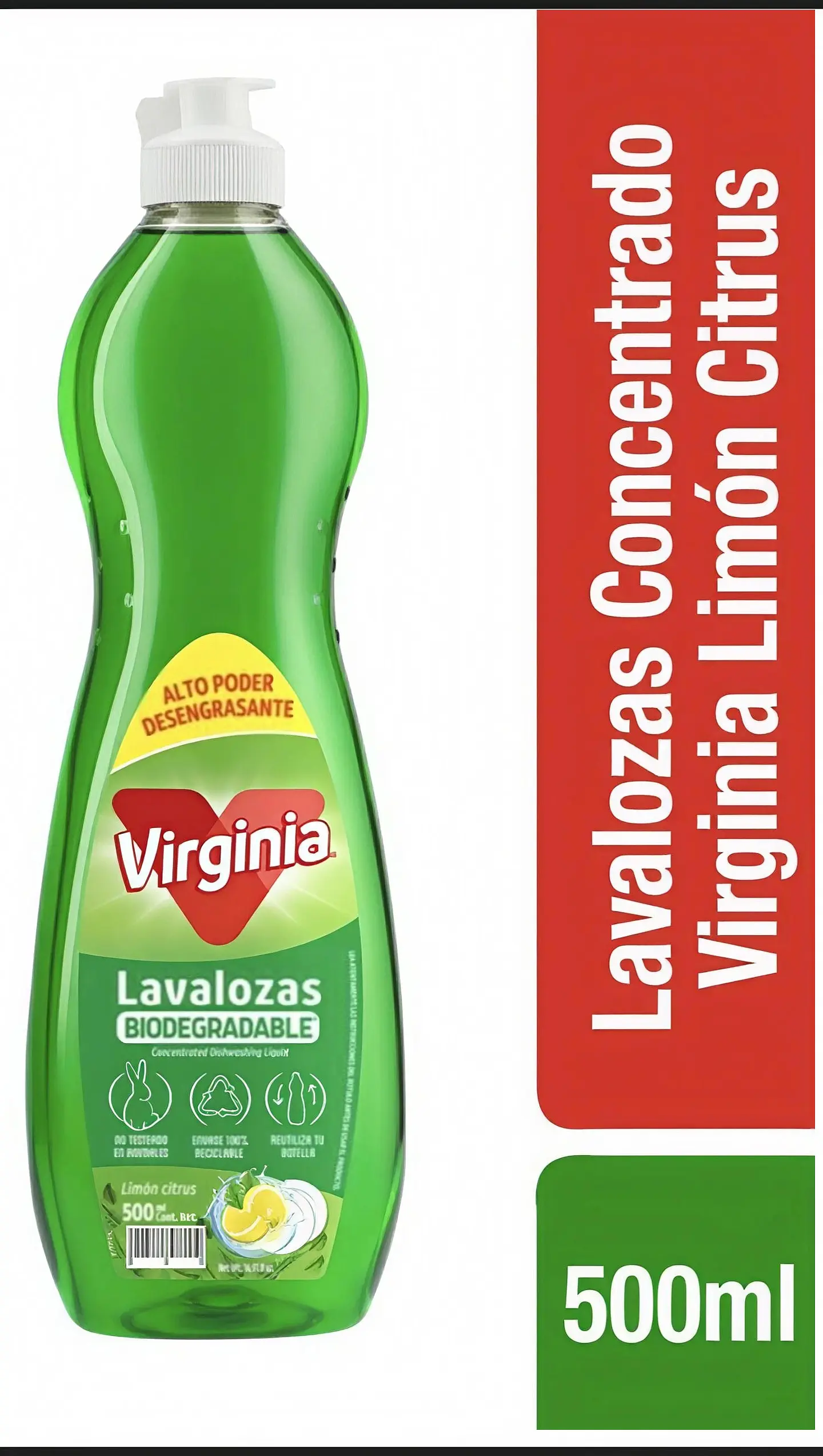 Lavaloza Concentrado Virginia Limón Citrus 500 ml 1