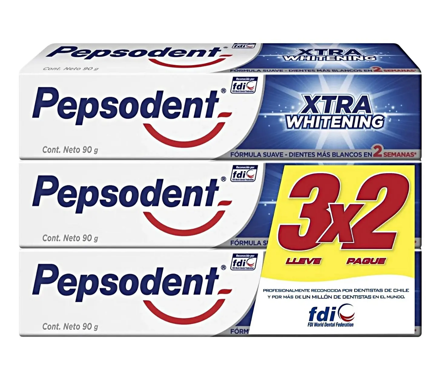 Pasta Dental Pepsodent Triple+ 3un 90g 1