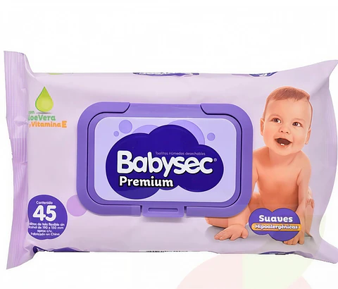 Toallitas Húmedas Babysec Premium 45 Unidades