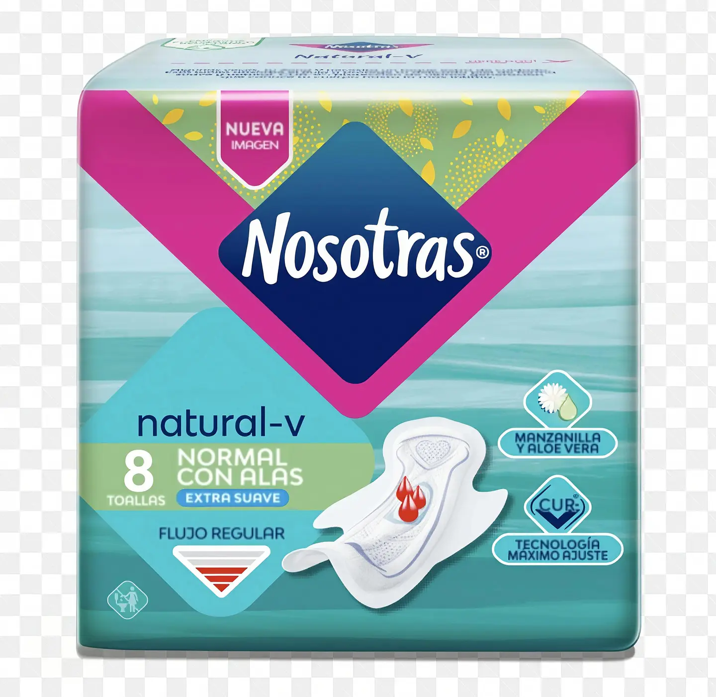 Toallas Nosotras Natural Normal Con Alas 8 Un 1