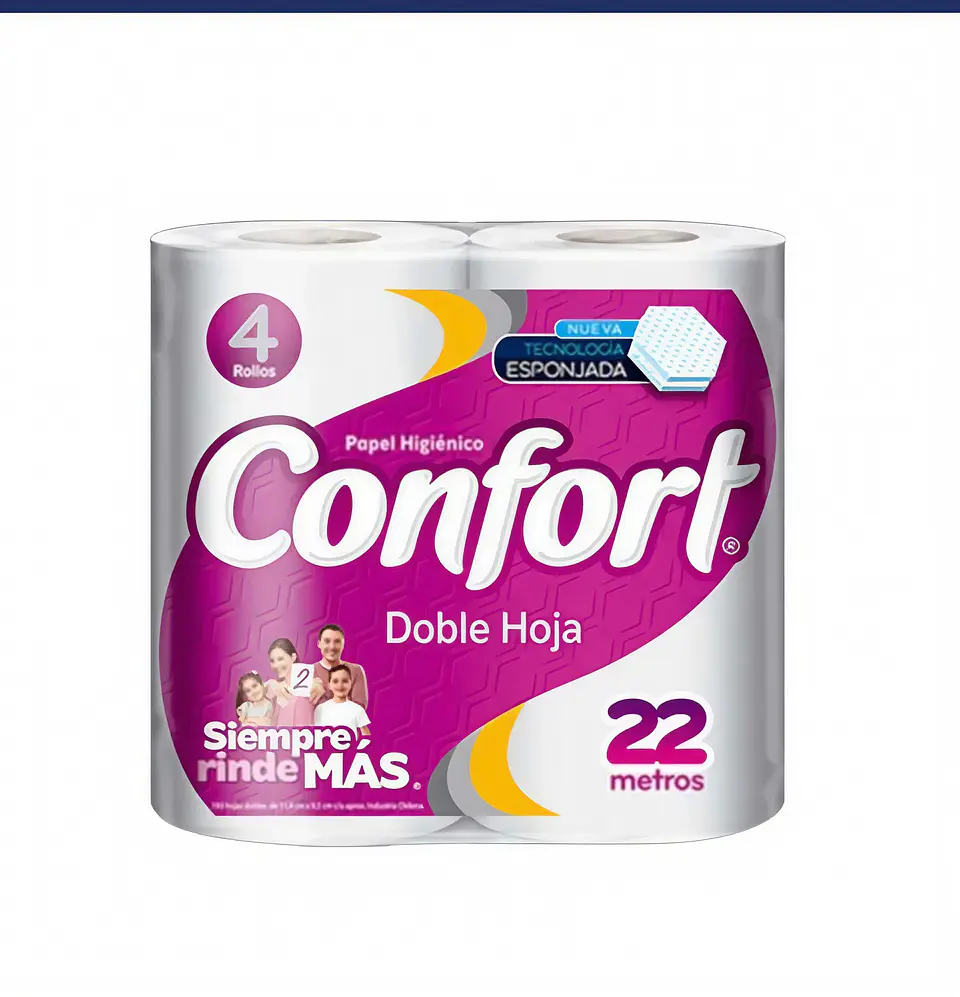 Papel Higiénico Confort Doble Hoja 4 Unidades De 22 M 1