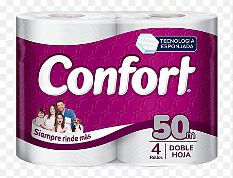 Papel Higiénico  Doble Hoja 50 m., 4 Un
