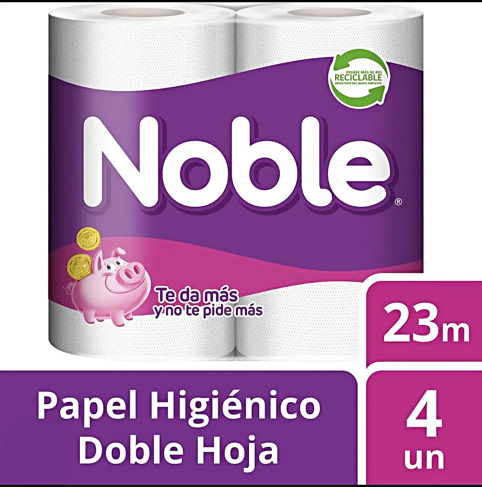 Papel Higiénico Noble Doble Hoja 23 m 4 un. 1