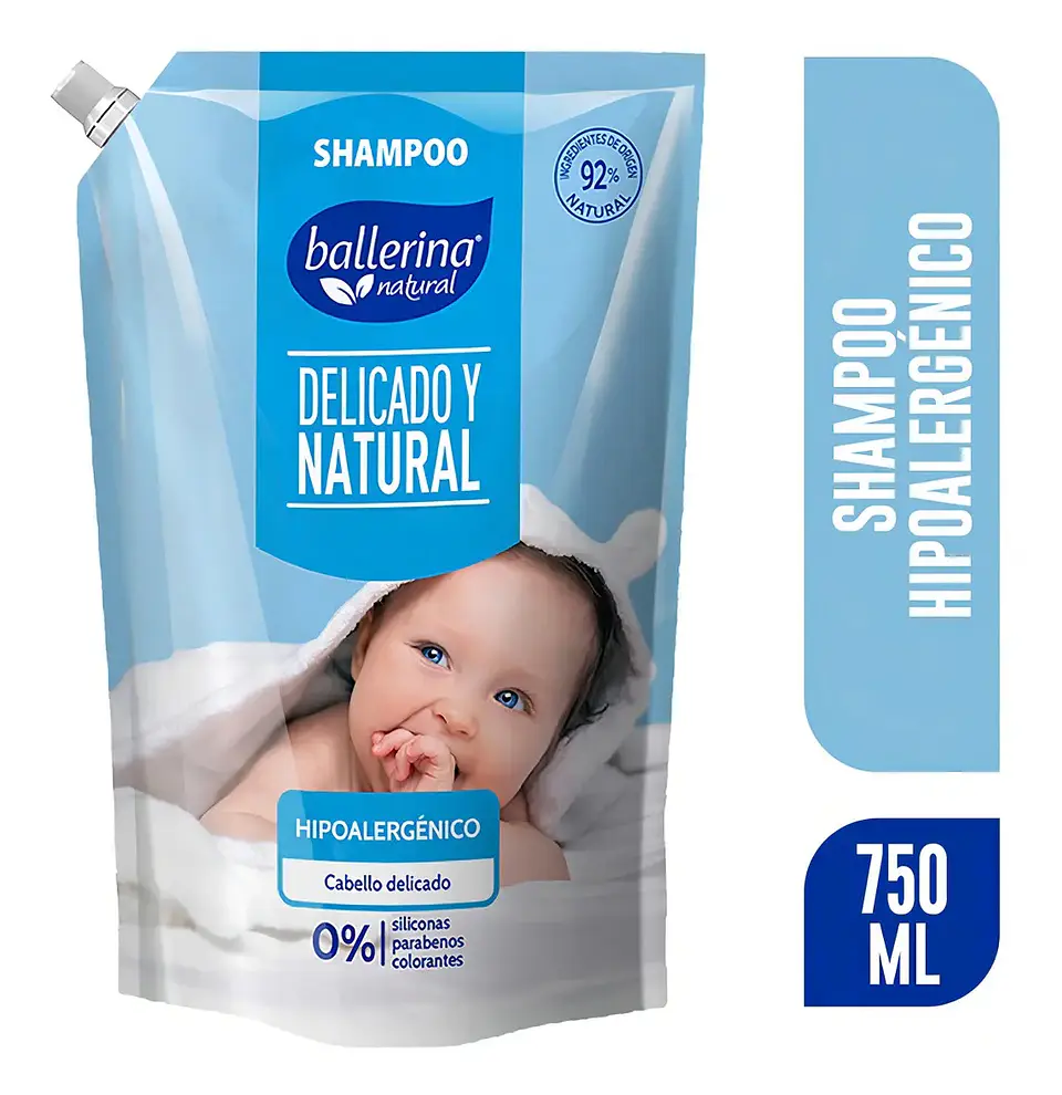 Shampoo Ballerina Delicado y Natural Doypack 750 ml 1