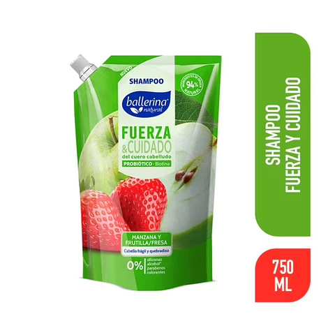 Shampoo Ballerina fuerza y cuidado Doypack 750 ml