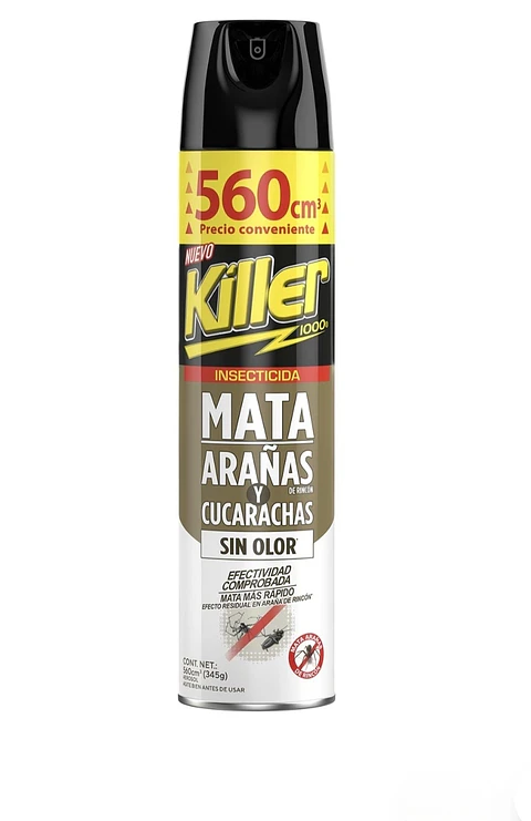 Insecticida Aerosol Sin Olor Arañas y Cucarachas, Killer  560 ml
