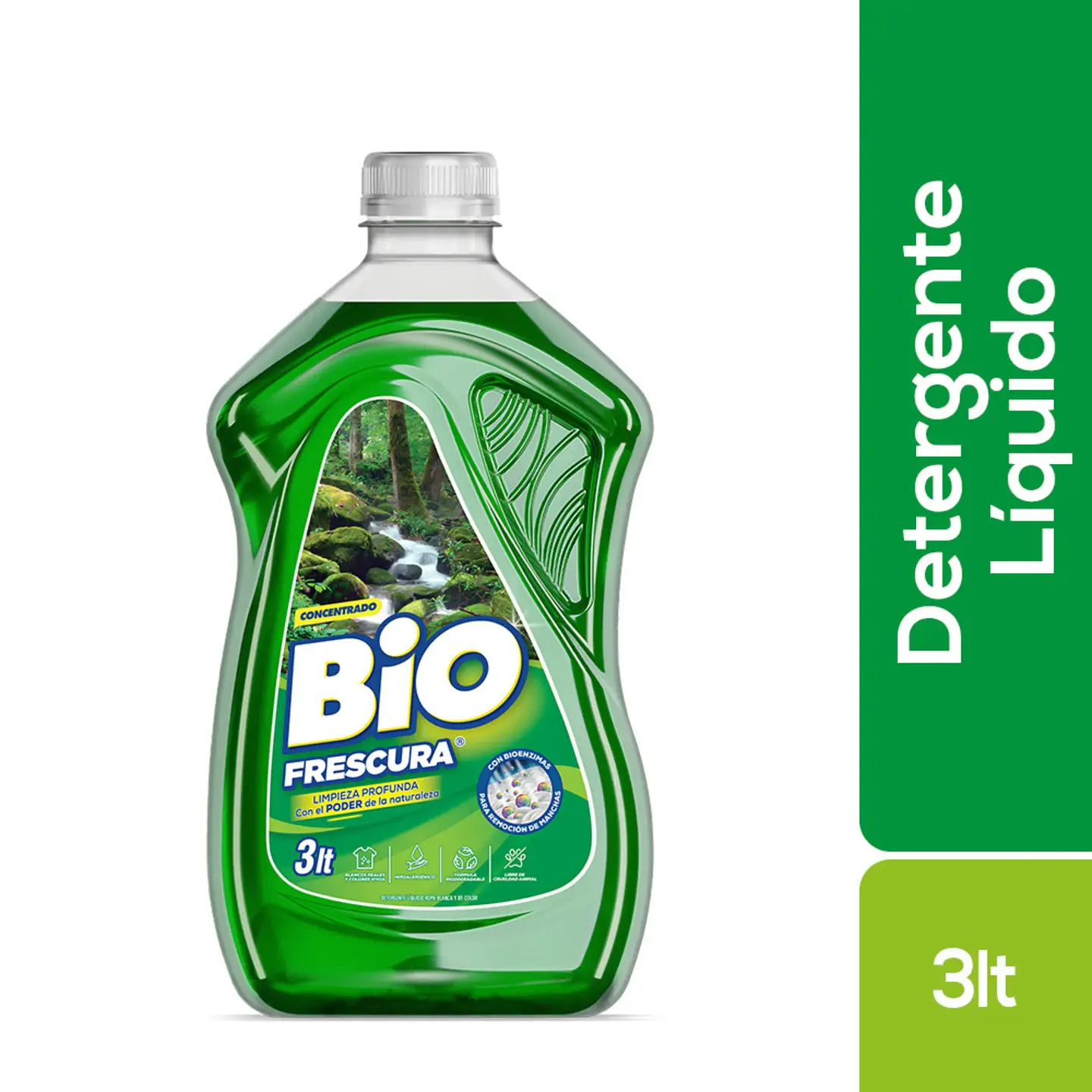 Detergente Liquido Bio Frescura Bosque Nativo Verde 3 Litros 1