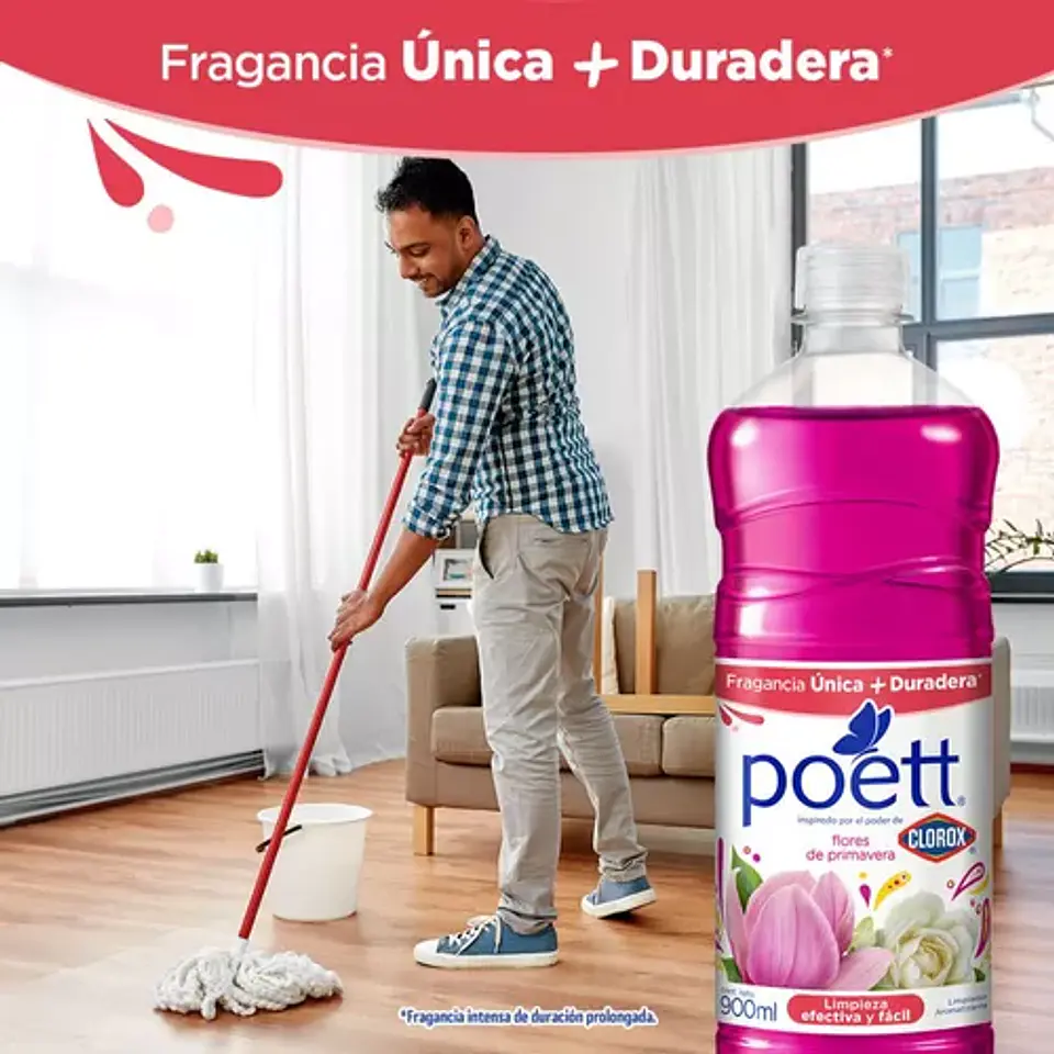 Limpiador de Pisos Poett Flores de Primavera 900 ml 3