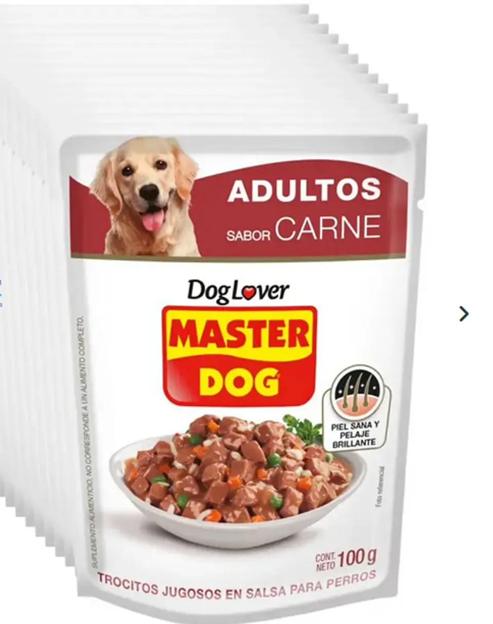CAJA SACHET MASTER DOG CARNE 85 GR - 20 UNIDADES 1