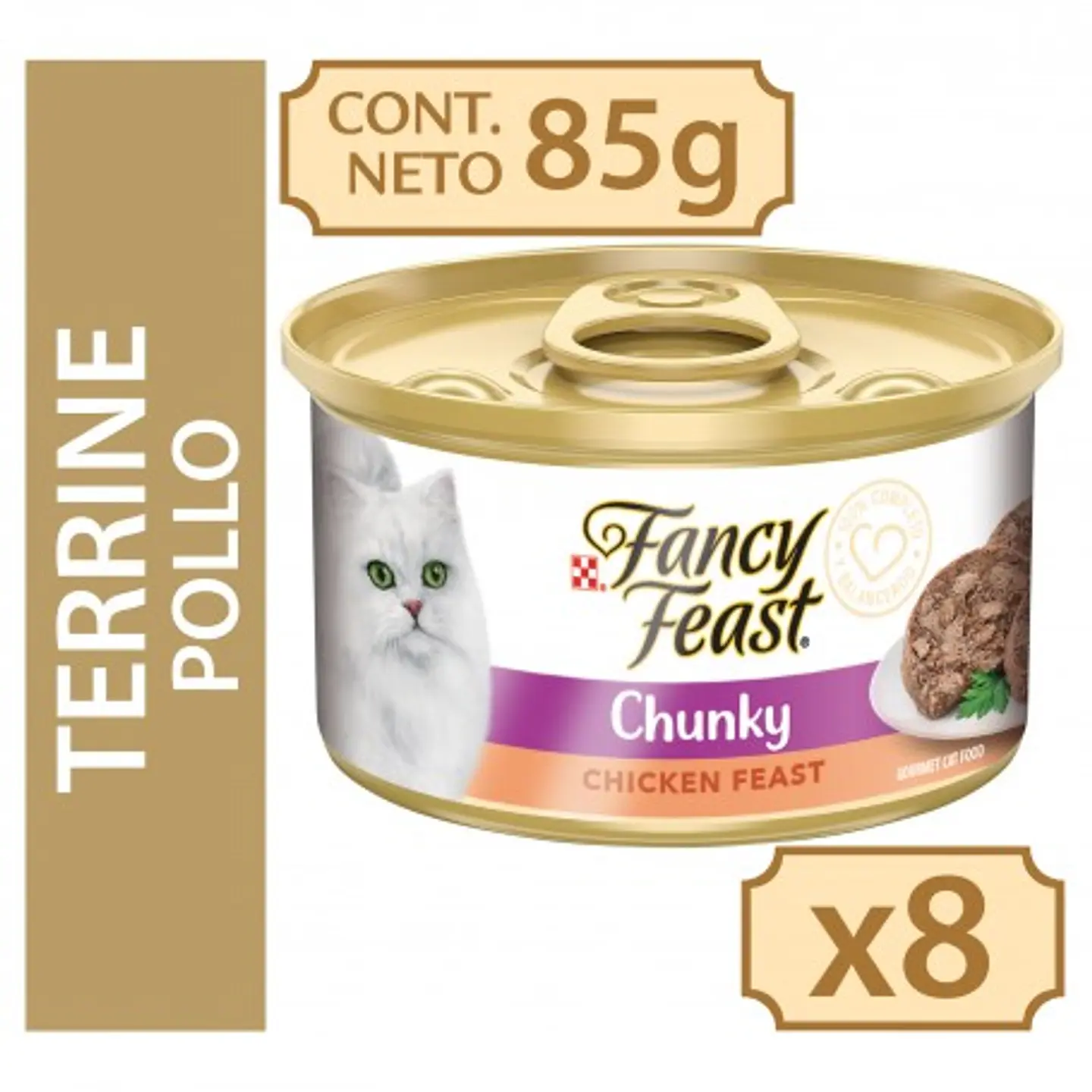 PACK FANCY FEAST 8 X 85 GR CHUNKY POLLO 1