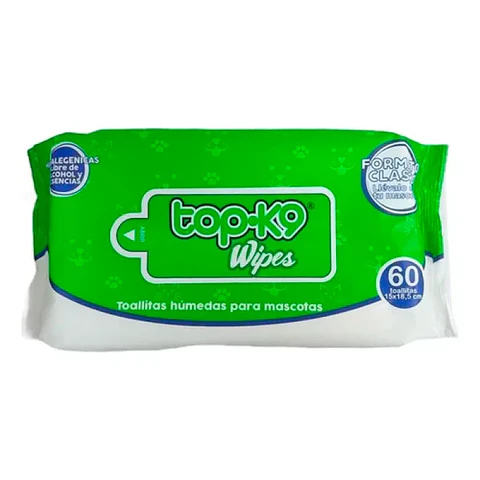 PROMOCION 2X TOALLITA HUMEDA TOPK9 60 UNID.