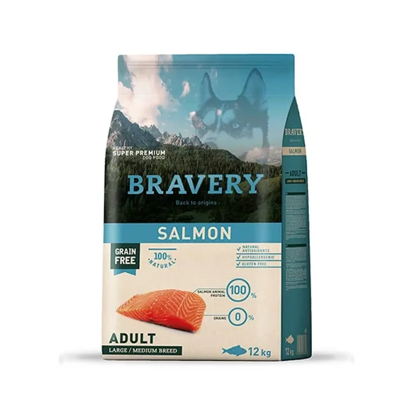BRAVERY PERRO SALMON ADULT LARGE/MEDIUM BREEDS 12 KG 1